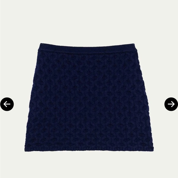 Theory Cable-Knit Wool Cashmere Mini Skirt Blue NWT Luxury - Picture 3 of 7